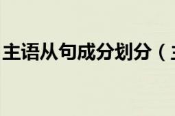 主语从句成分划分（主语从句 语言语法成分）