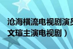 沧海横流电视剧演员表（沧海横流 2014年赵文瑄主演电视剧）