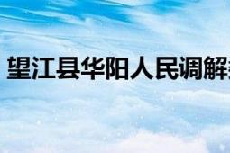 望江县华阳人民调解委员会是什么（望江县）