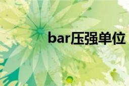 bar压强单位（bar 压强单位）