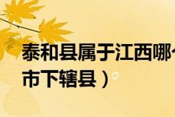 泰和县属于江西哪个市（泰和县 江西省吉安市下辖县）