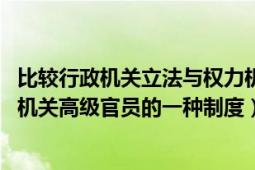 比较行政机关立法与权力机关立法（弹劾 立法机关制约行政机关高级官员的一种制度）