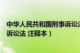 中华人民共和国刑事诉讼法司法解释（中华人民共和国刑事诉讼法 注释本）