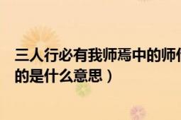 三人行必有我师焉中的师什么意思（三人行必有我师焉的师的是什么意思）