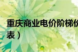 重庆商业电价阶梯价格表（重庆电价阶梯价格表）