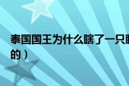 泰国国王为什么瞎了一只眼（泰国国王眼睛是假的吗怎么瞎的）