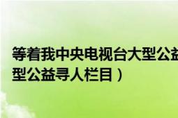 等着我中央电视台大型公益寻人栏目（等着我 中央电视台大型公益寻人栏目）