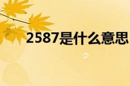 2587是什么意思（3127是什么意思）