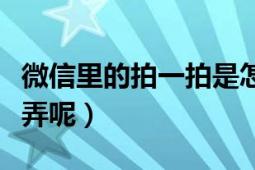 微信里的拍一拍是怎么用的（拍了拍微信怎么弄呢）