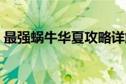 最强蜗牛华夏攻略详解（最强蜗牛华夏攻略）