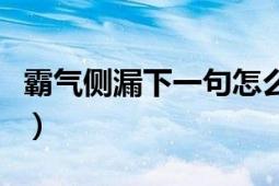 霸气侧漏下一句怎么接（霸气侧漏是什么意思）