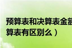 预算表和决算表金额是一样的么（支出表和预算表有区别么）