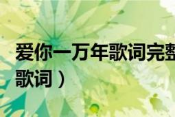 爱你一万年歌词完整版（我决定爱你一万年的歌词）