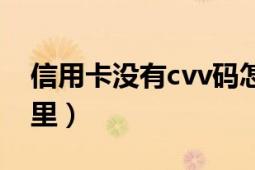 信用卡没有cvv码怎么办（信用卡cvv码在哪里）