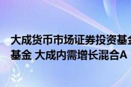 大成货币市场证券投资基金（大成内需增长混合型证券投资基金 大成内需增长混合A）