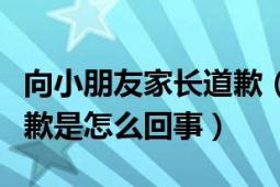 向小朋友家长道歉（获奖小学生父亲发声明致歉是怎么回事）