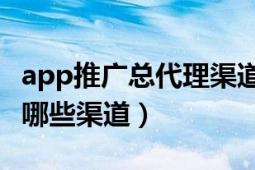 app推广总代理渠道（怎么推广APP效果好有哪些渠道）