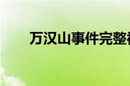 万汉山事件完整视频（万 汉语文字）