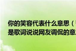 你的笑容代表什么意思（带着笑或是很沉默的意思?我知道是歌词说说网友调侃的意思）