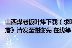 山西煤老板叶炜下载（求叶炜的《山西煤老板 黑金帝国的陨落》请发至谢谢先 在线等）