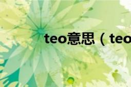 teo意思（teo什么意思怎么读）