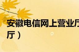 安徽电信网上营业厅下载（安徽电信网上营业厅）