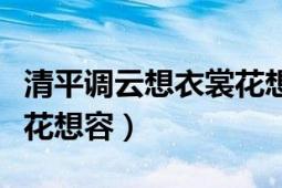 清平调云想衣裳花想容读音（清平调云想衣裳花想容）