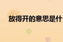 放得开的意思是什么（放得开什么意思）