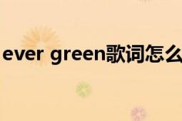 ever green歌词怎么写（evergreen的歌词）