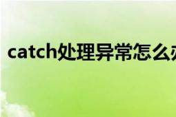 catch处理异常怎么办（catch c 异常处理）