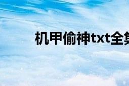 机甲偷神txt全集下载（机甲偷神）