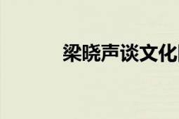 梁晓声谈文化四句话（梁晓爵）