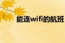 能连wifi的航班（无线局域网航班）