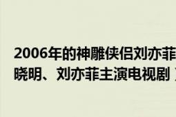 2006年的神雕侠侣刘亦菲主演（神雕侠侣 2006年内地版黄晓明、刘亦菲主演电视剧）