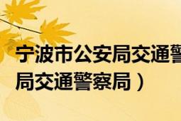 宁波市公安局交通警察局副局长（宁波市公安局交通警察局）