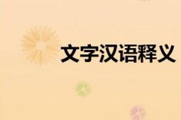 文字汉语释义（文字 汉语词汇）