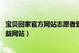 宝贝回家官方网站志愿者登记（宝贝回家 民间志愿者寻子公益网站）