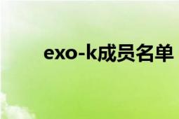 exo-k成员名单（EXO-K成员名字）