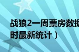 战狼2一周票房数据统计表（战狼2的票房实时最新统计）