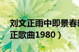 刘文正雨中即景春晚完整版（雨中即景 刘文正歌曲1980）