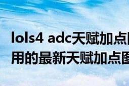 lols4 adc天赋加点图片最新（lols4ADC最通用的最新天赋加点图）