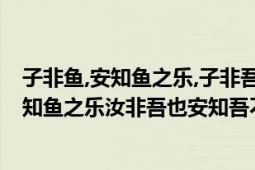 子非鱼,安知鱼之乐,子非吾,安知吾不知鱼之乐（“汝非鱼安知鱼之乐汝非吾也安知吾不知鱼之乐”是什么意思）