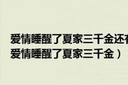 爱情睡醒了夏家三千金还有一部（爱情三部曲指的是哪三部爱情睡醒了夏家三千金）