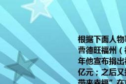 根据下面人物事迹简介给民营企业家曹德旺撰写一则颁奖词（40字左右）　　曹德旺福州（福清）人福耀玻璃有限公司董事长有“中国玻璃大王”之称2009年他宣布捐出福耀股份的70%建立慈善基金；2010年他向西南干旱灾区捐款2亿元；之后又捐赠4亿元修建福州图书馆他经常说：“人活一世就是为了给他人带来幸福”在首届中国“心灵富豪”评选活动中他位居中国“心灵富豪”榜第二位；今年4月胡润中国慈善榜揭晓曹德旺因捐献善款45.8亿元成为“中国最慷慨的慈善家”___________________________________