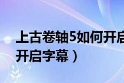 上古卷轴5如何开启字幕（上古卷轴5要怎么开启字幕）