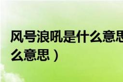 风号浪吼是什么意思解释一下（风号浪吼是什么意思）