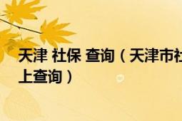 天津 社保 查询（天津市社会保险个人信息查询社保信息网上查询）