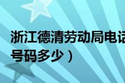 浙江德清劳动局电话多少（德清县劳动局电话号码多少）