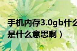 手机内存3.0gb什么意思（手机3.02g可用6g是什么意思啊）