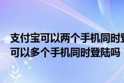 支付宝可以两个手机同时登陆一个账号吗（一个支付宝账号可以多个手机同时登陆吗）